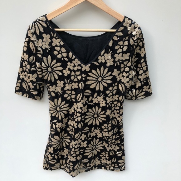 LOUCHE Gold Sequin Mini Dress - Picture 6 of 11